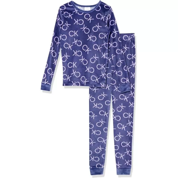 Calvin Klein Girls 2 Piece Bunny Fleece Pajama Sleep SetCk Oversize