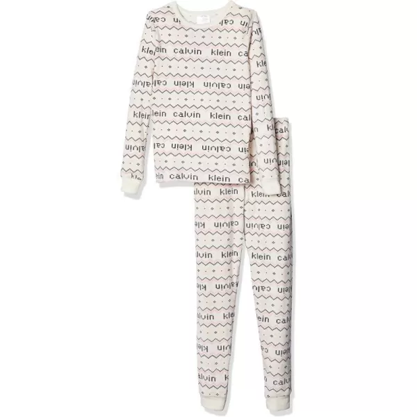 Calvin Klein Girls 2 Piece Bunny Fleece Pajama Sleep SetFairisle Calvin