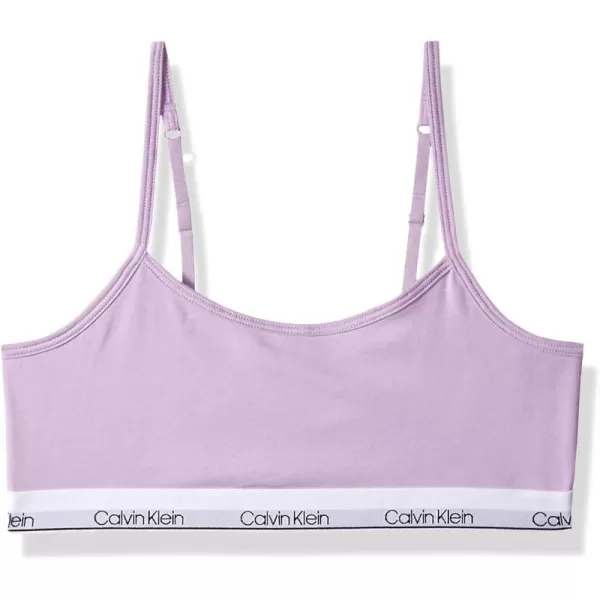 Calvin Klein Girls Cotton Training Bra Bralette with Adjustable Straps 2 PackLilac