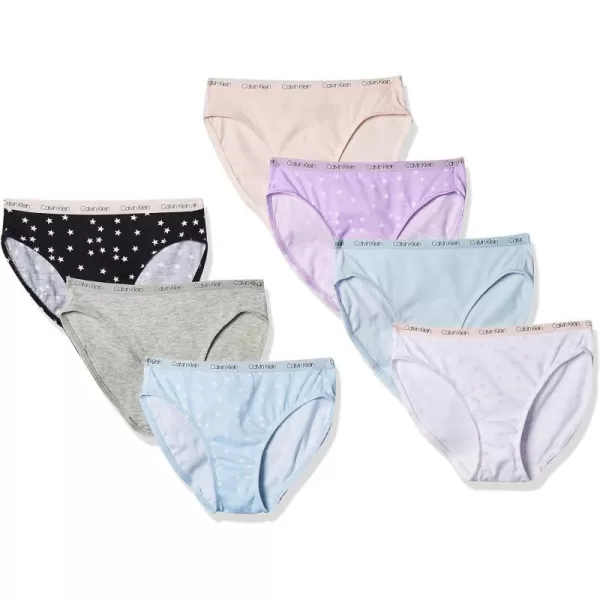 Calvin Klein Girls Cotton Underwear Bikini Panties 7 PackStars