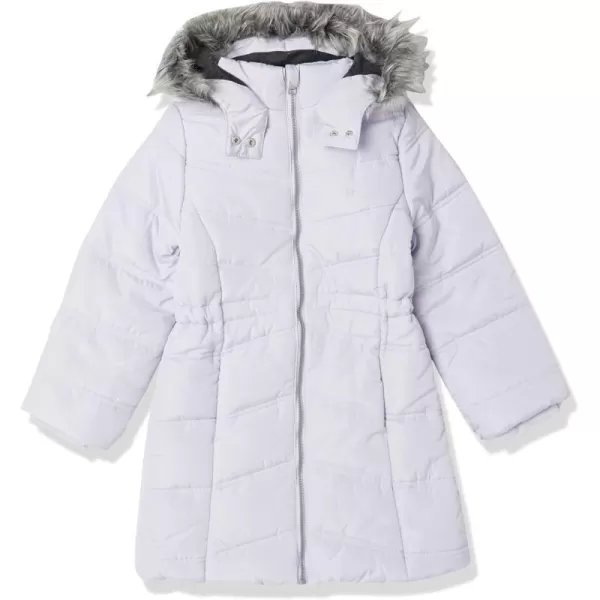 Calvin Klein Girls Hooded Winter Puffer Jacket FullLength Heavy Weight Coat with Fleece LiningLavender Ice