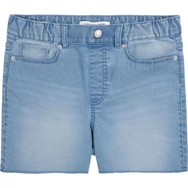 Calvin Klein Girls Jean Shorts Stretch Denim Boyfriend Fit Mid to High RiseCirrusPull on