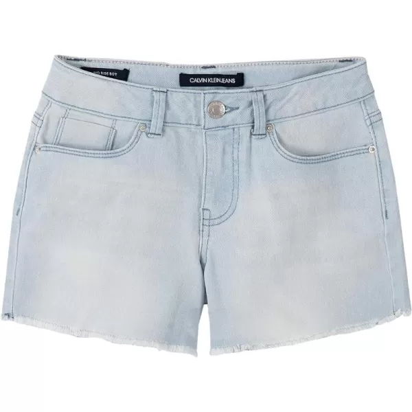 Calvin Klein Girls Jean Shorts Stretch Denim Boyfriend Fit Mid to High RiseStratusCut Off