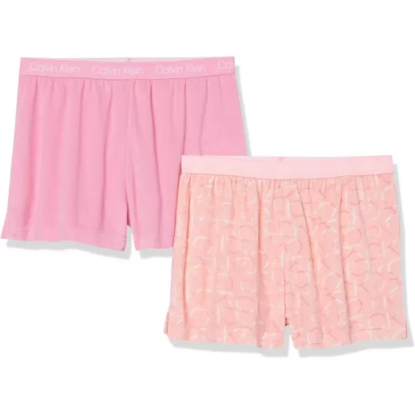 Calvin Klein Girls Kids Top and Bottom Pajama Sleep Set WearPink Ck LogoSachet Pink As1