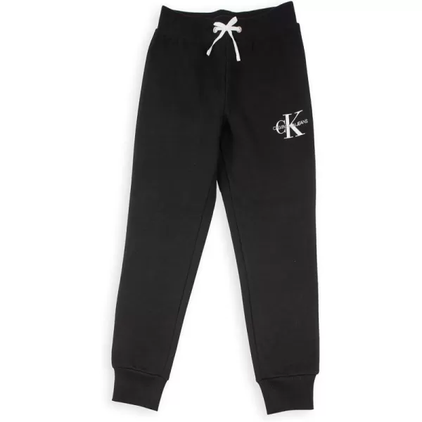 Calvin Klein Girls Logo Sweatpants Fleece Joggers with Ribbed Cuffs amp WaistbandAnthracite Monogram