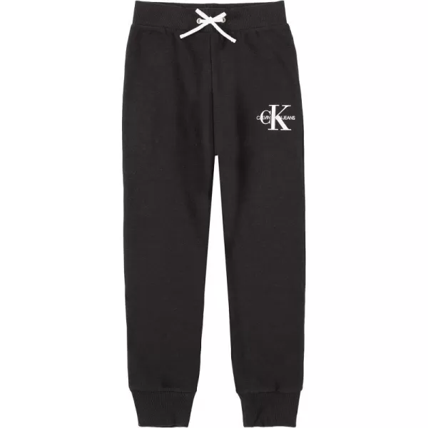 Calvin Klein Girls Logo Sweatpants Fleece Joggers with Ribbed Cuffs amp WaistbandBlack Monogram