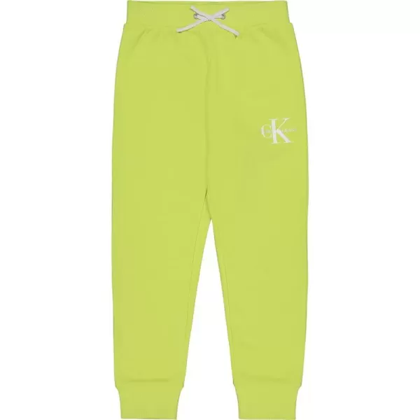 Calvin Klein Girls Logo Sweatpants Fleece Joggers with Ribbed Cuffs amp WaistbandGreen Monogram