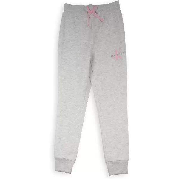 Calvin Klein Girls Logo Sweatpants Fleece Joggers with Ribbed Cuffs amp WaistbandGrey Monogram