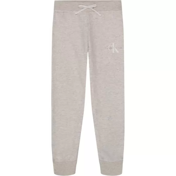 Calvin Klein Girls Logo Sweatpants Fleece Joggers with Ribbed Cuffs amp WaistbandPutty Beige