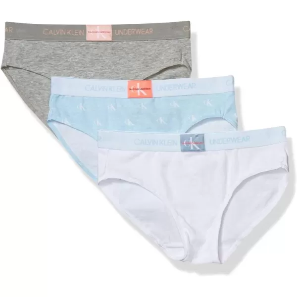 3 Pack - Heather Grey/Signature White/Light Blue