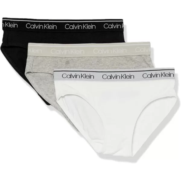 Calvin Klein Girls Modern Cotton Bikini Panty Underwear 3PackHgWhtBlk