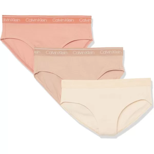 Calvin Klein Girls Modern Cotton Bikini Panty Underwear 3PackNudeRsedwnHny