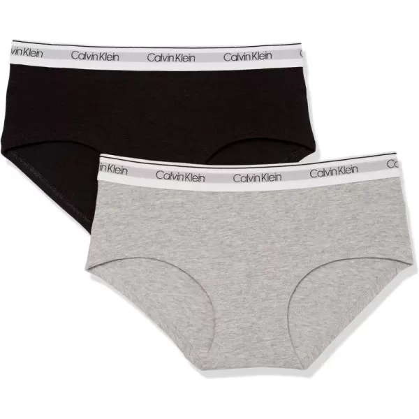 Calvin Klein Girls Modern Cotton Hipster Panty 2PackHeather Grey  Black