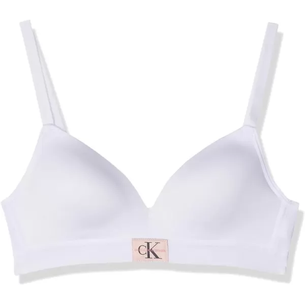 Calvin Klein Girls Molded Monogram Bra with Adjustable StrapsWhite