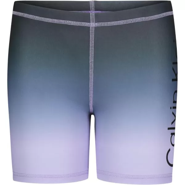 Calvin Klein Girls Performance Bike Shorts Soft amp Stretchy with Flat Waistband amp Snug FitViolet Ombre