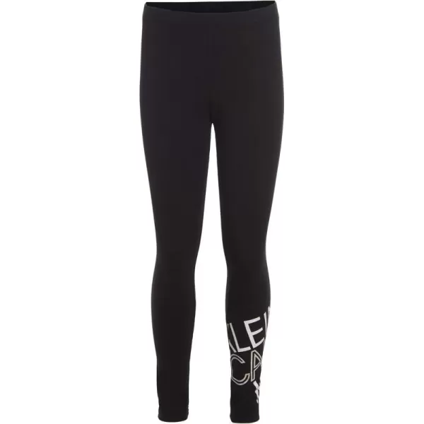 Calvin Klein Girls Performance Leggings Full Length Athletic Stretch Pants with Logo DesignBlack Tilt