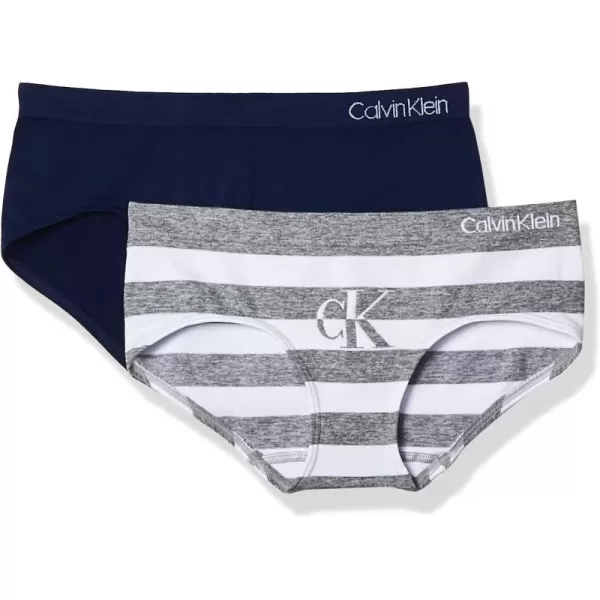 Calvin Klein Girls Seamless Hipster 2 PackHeather MonogramMood Indigo