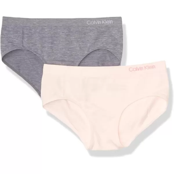 Calvin Klein Girls Seamless Hipster Pack of 2GreyCrystal Pink