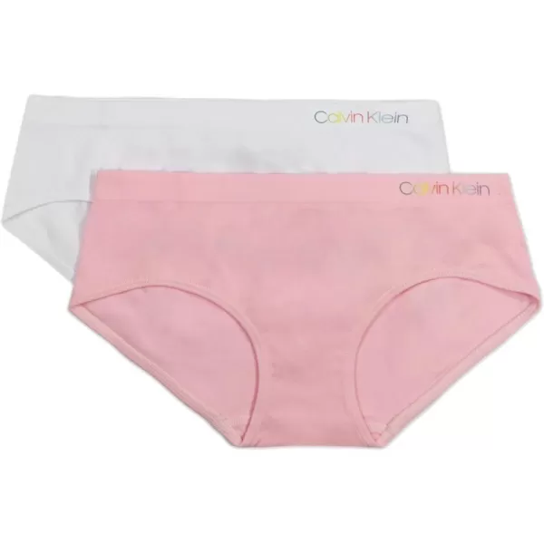 Calvin Klein Girls Seamless Hipster Pack of 2WhitePink Lady