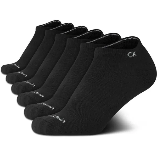 Calvin Klein Girls Socks  Cushion No Show Ankle Socks 6 PackBlack