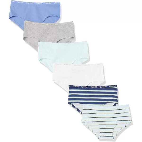 Calvin Klein Girls Underwear Cotton Hipster Panties 6 PackStripe Pack