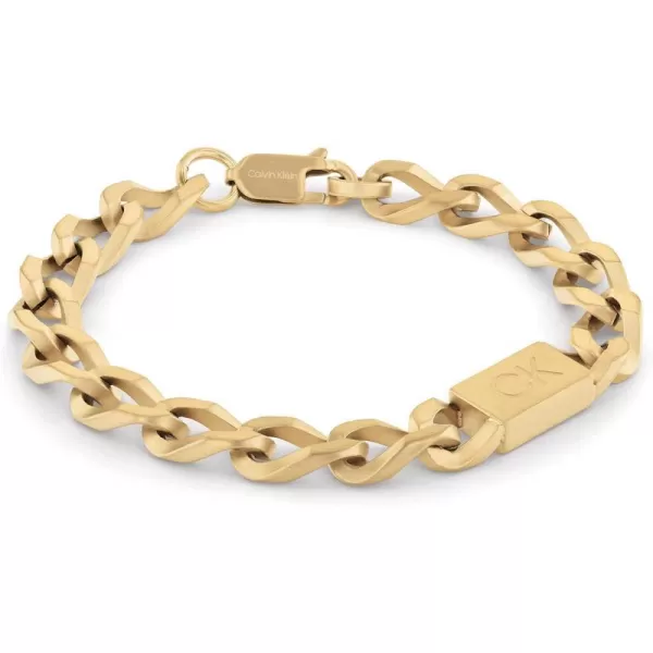 Calvin Klein Jewelry Mens Chain BraceletGold Plated