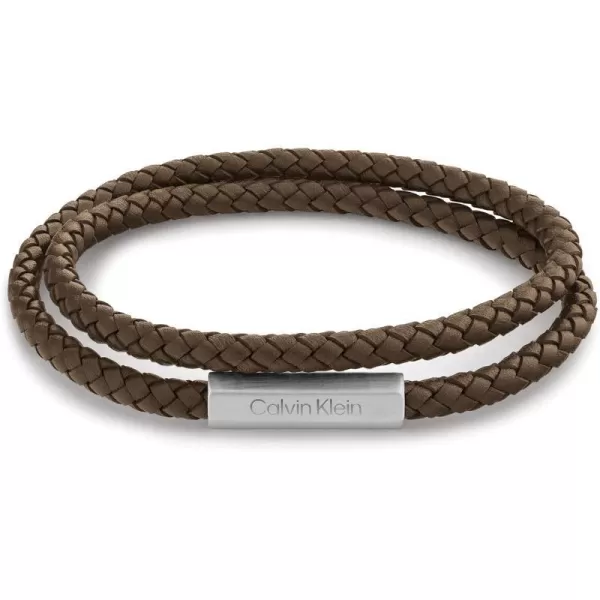 Calvin Klein Jewelry Mens Leather BraceletBrown