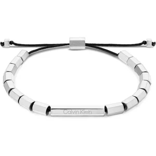 Calvin Klein Jewelry Mens Metal Beaded BraceletSilver