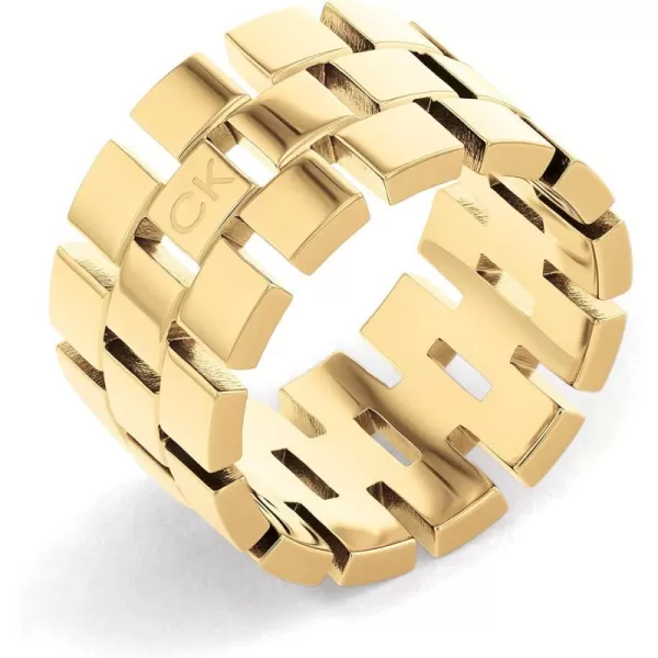 Calvin Klein Jewelry Womens Yellow Gold Chain Link Ring65