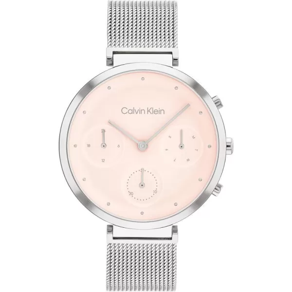 Calvin Klein Ladies Watch Selection Radiant MinimalismBlushSilver Multifunction