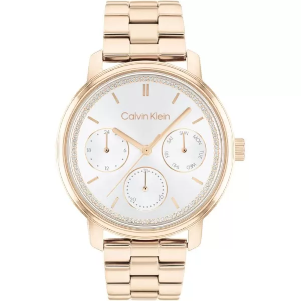 Calvin Klein Ladies Watch Selection Radiant MinimalismCarnation Gold ThreeHand