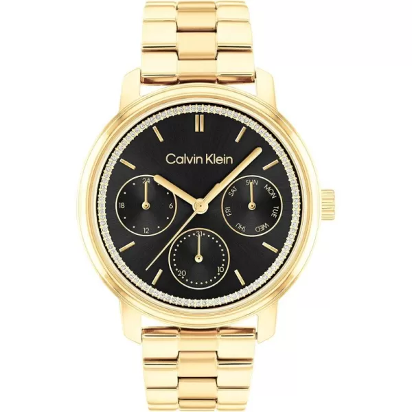 Calvin Klein Ladies Watch Selection Radiant MinimalismGold Plated ThreeHand