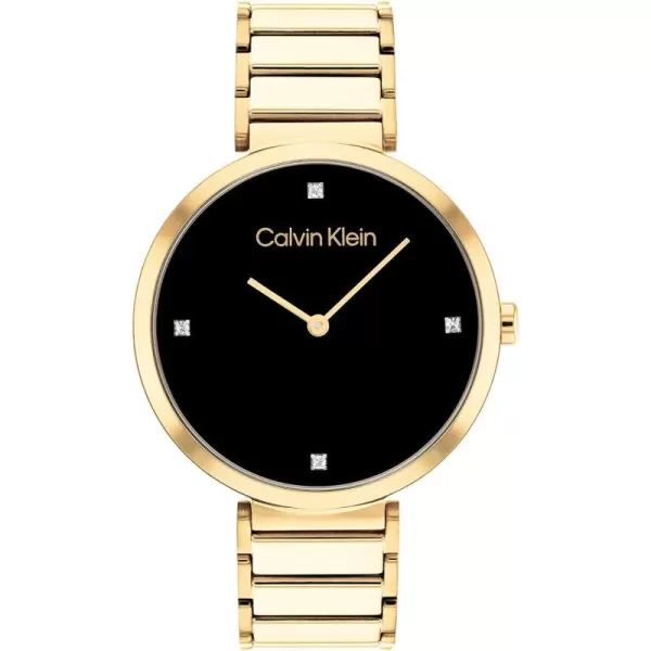 Calvin Klein Ladies Watch Selection Radiant MinimalismGold Plated TwoHand