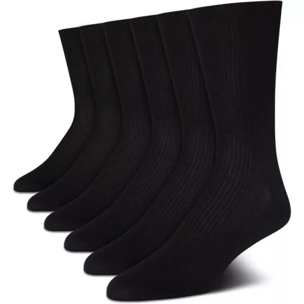 Calvin Klein Mens 6 Pack Mixed Pattern Dress SocksBlack Textured