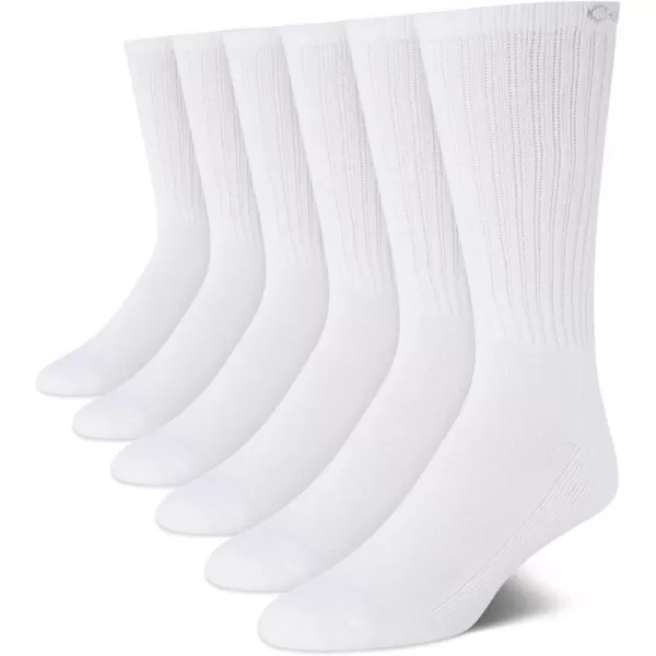 Calvin Klein Mens 6 Pair Athletic Crew SocksWhite Solid