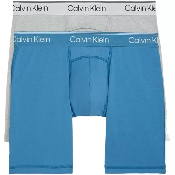 Calvin Klein Mens Athletic Active 2Pack Boxer BriefAmazon ExclusiveMidnight Athletic Grey Heather