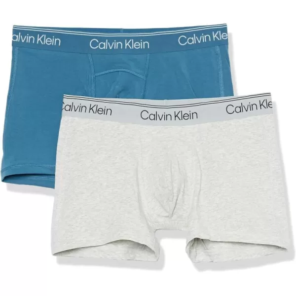 Calvin Klein Mens Athletic Active 2Pack TrunkAmazon ExclusiveMidnight Athletic Grey Heather