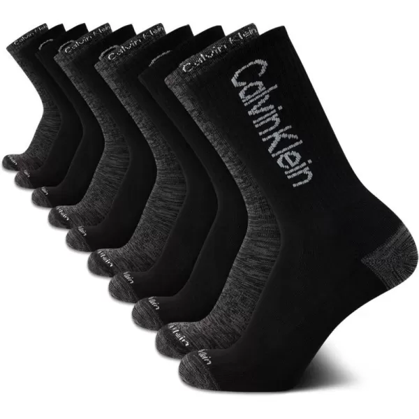 Calvin Klein Mens Athletic Socks  Cushion Crew Socks 10 PackBlack Logo