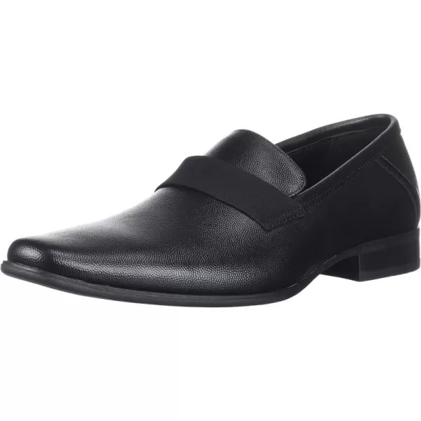 Calvin Klein Mens Bernard LoaferBlack Dimpled Emboss Leather