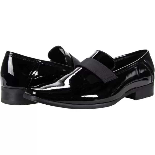 Calvin Klein Mens Bernard LoaferBlackBlackPatent Pu