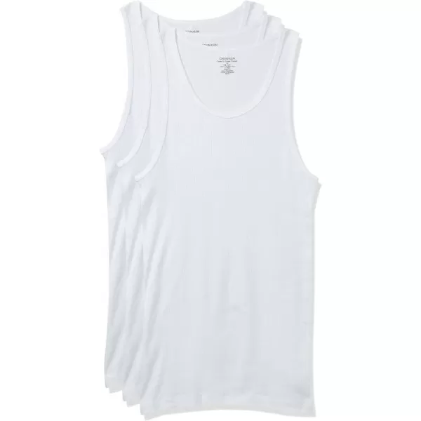 Calvin Klein Mens Big amp Tall Cotton Classics Big 3Pack Tank Top Undershirt3 White