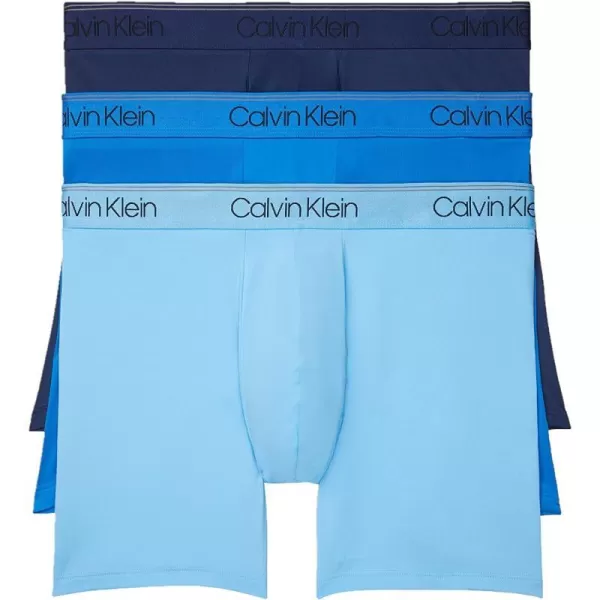 Calvin Klein Mens Big amp Tall Underwear Micro Stretch BigampTall 3Pack Boxer BriefNew Navy Artesian Blue Blue Paradise