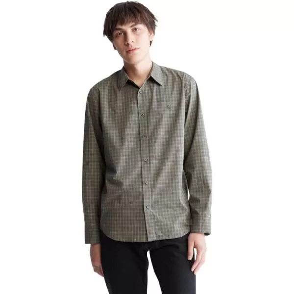 Calvin Klein Mens Check ButtonDown Easy ShirtJolly Green Bea