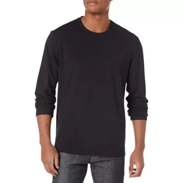 Calvin Klein Mens Ck Move Tech Pique Long Sleeve TeeBlack Beauty