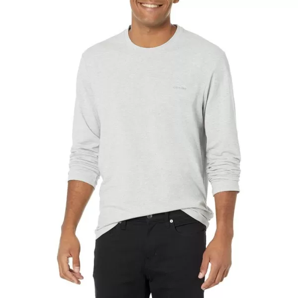 Calvin Klein Mens Ck Move Tech Pique Long Sleeve TeeHeroic Grey Heather