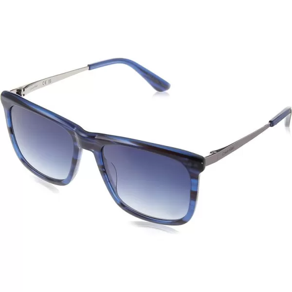 Calvin Klein Mens Ck22536s Rectangular SunglassesStriped Blue