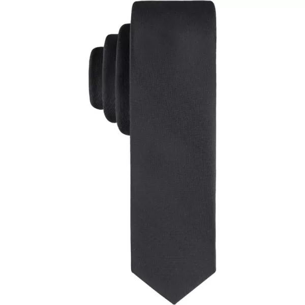 Calvin Klein Mens Classic Black Solid and Pattern Ties  Regular and Extra Large SizesBlack Luxe Solid