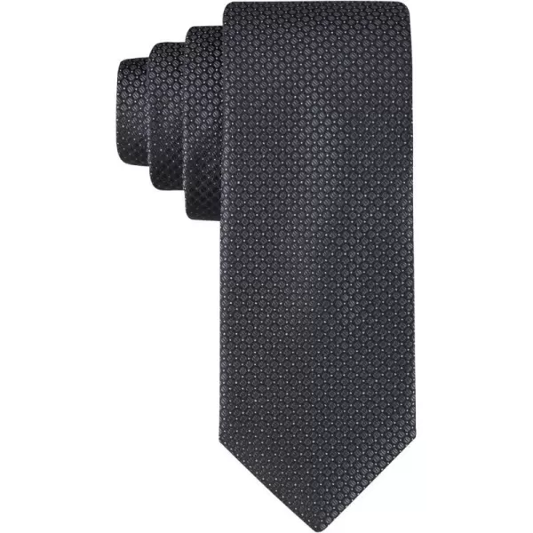 Calvin Klein Mens Classic Black Solid and Pattern Ties  Regular and Extra Large SizesBlack Micro Solid