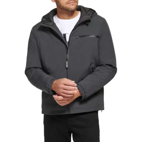 Calvin Klein Mens Classic Hooded Stretch JacketIron