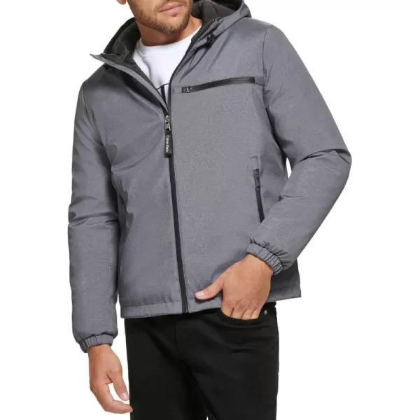 Calvin Klein Mens Classic Hooded Stretch JacketLight Grey Heather